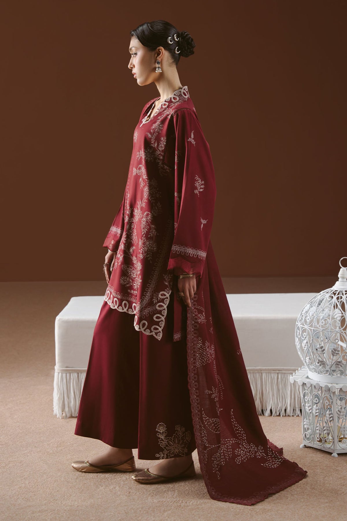 SCARLET INK-3PC LINEN PRINTED SUIT