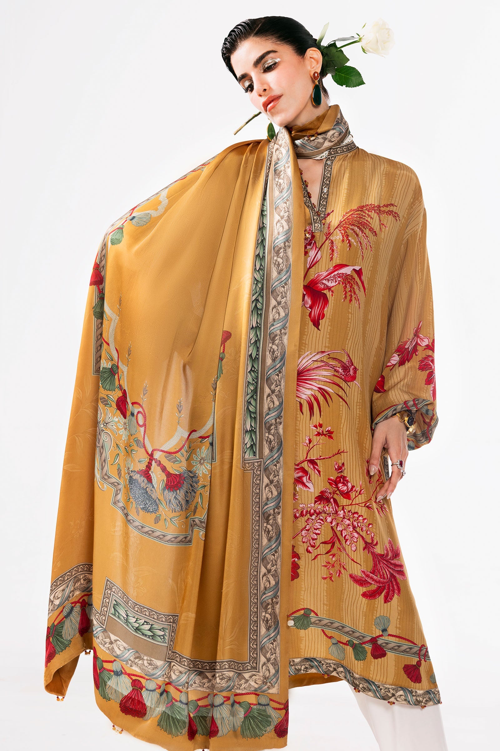 3 Piece - Embroidered Cotton Suit