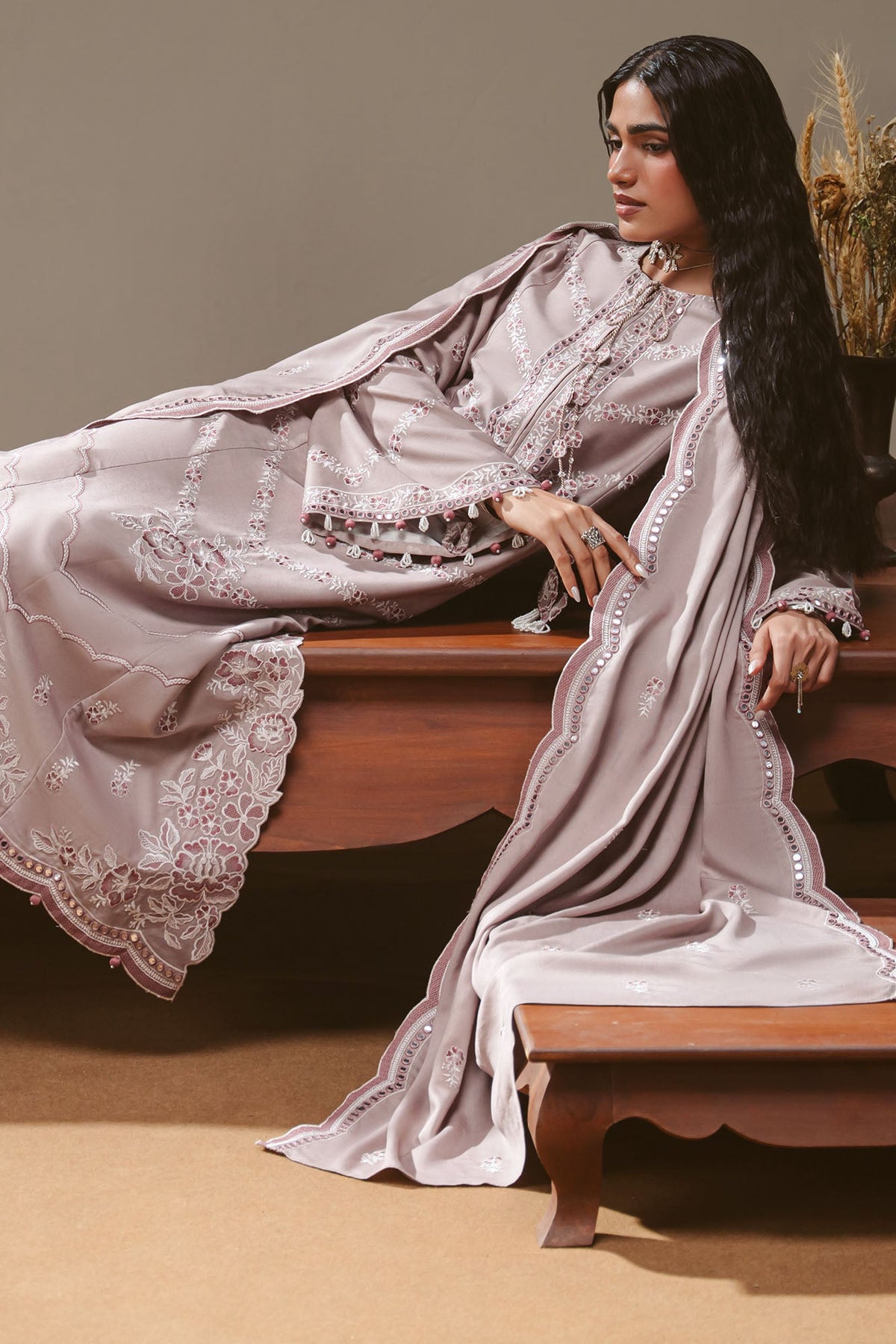 PETAL SYMPHONY-3PC MARINA EMBROIDERED SUIT