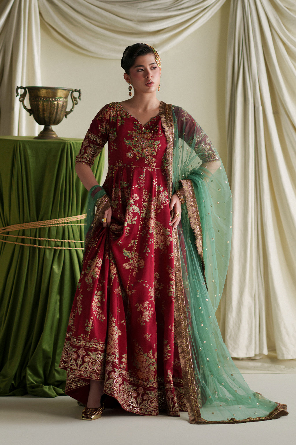 Printed Khaddar Flared Pants