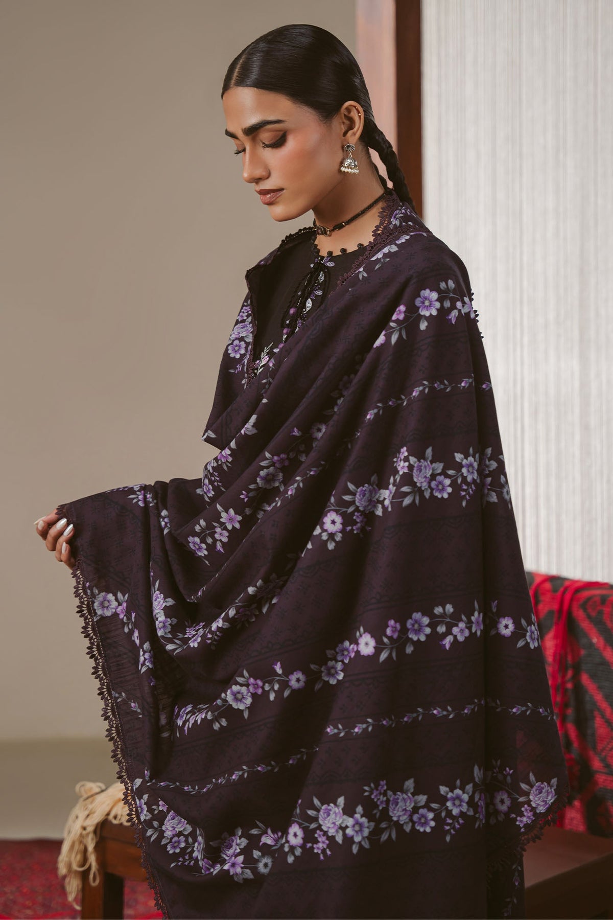 SABLE FLORET-3PC KHADDAR PRINTED SUIT