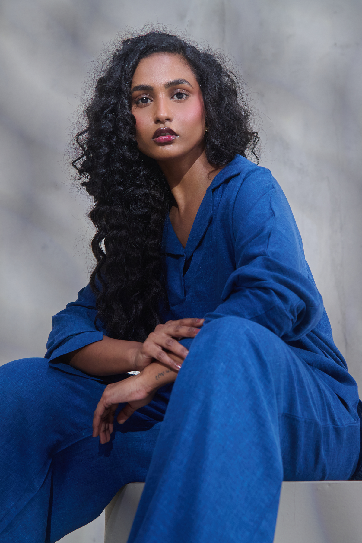 Blue Linen Co-ord Set