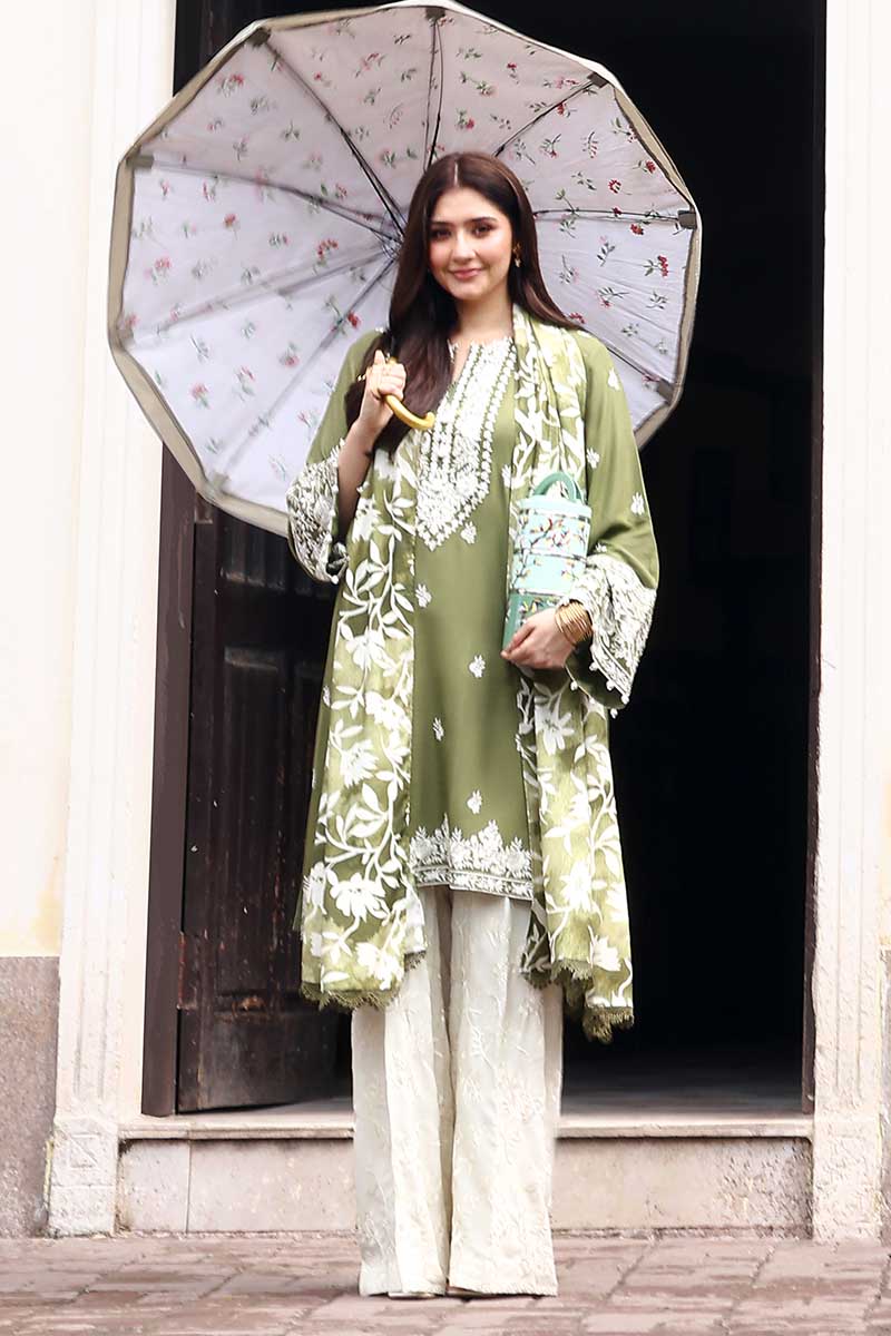 MOSS REVERIE-3PC LINEN EMBROIDERED SUIT