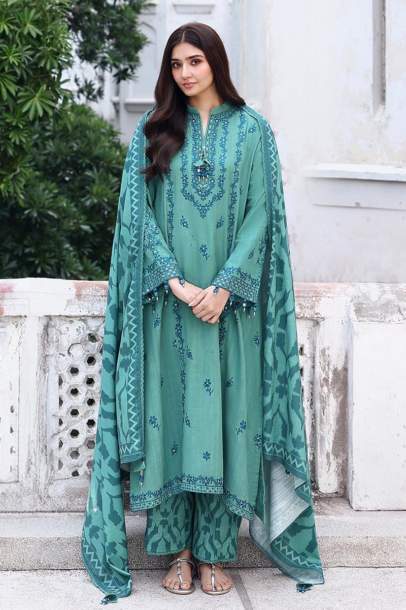 FLEUR WHISPER-3PC KHADDAR EMBROIDERED SUIT