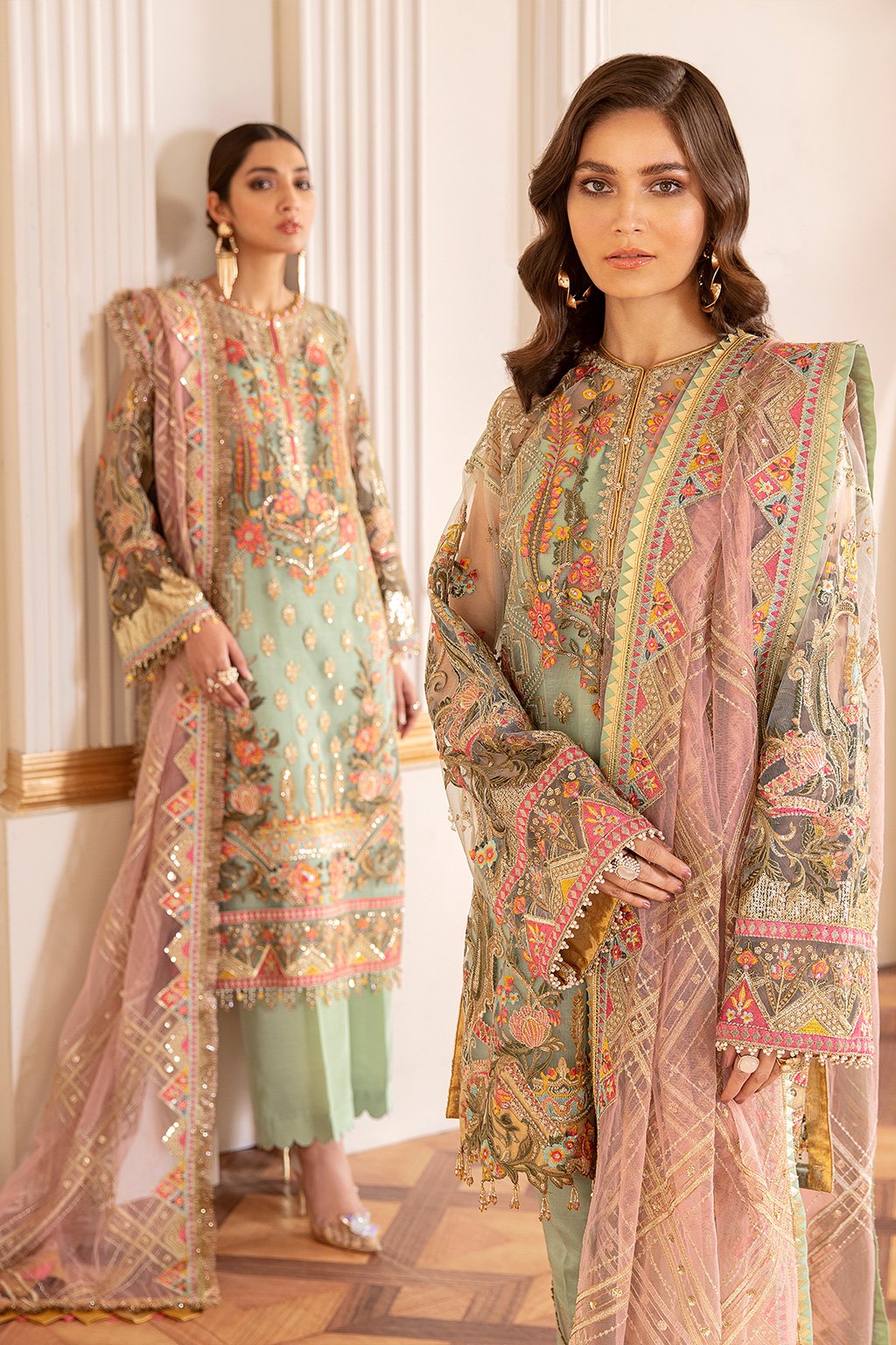EMBROIDERED NET CH07-01 STITCHED