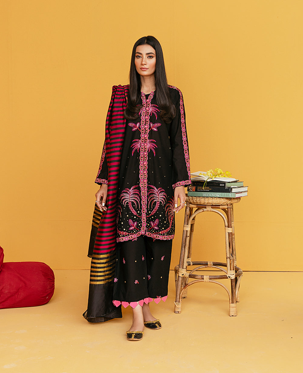 Embellished Silk Trousers  (As Shown)
