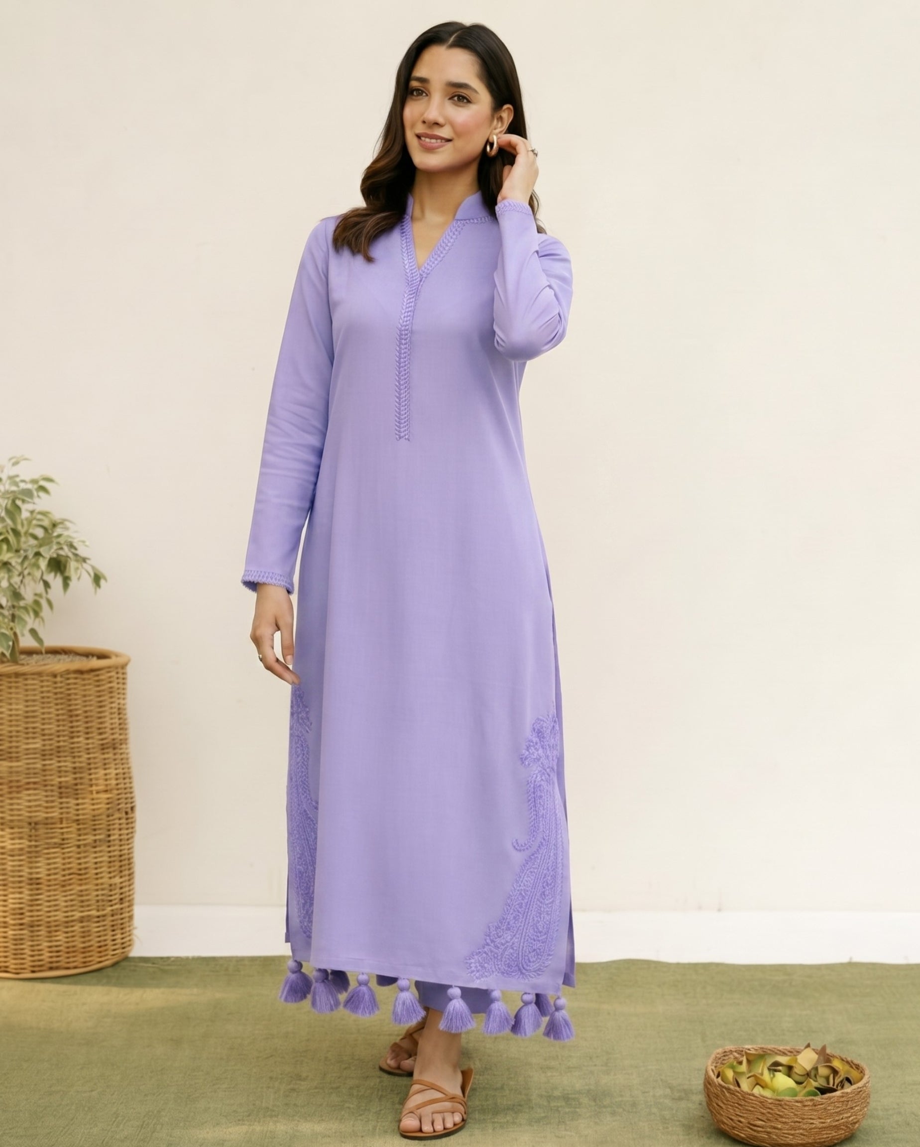 M. Lilac Glow – 3-Piece Lawn Embroidered Suit
