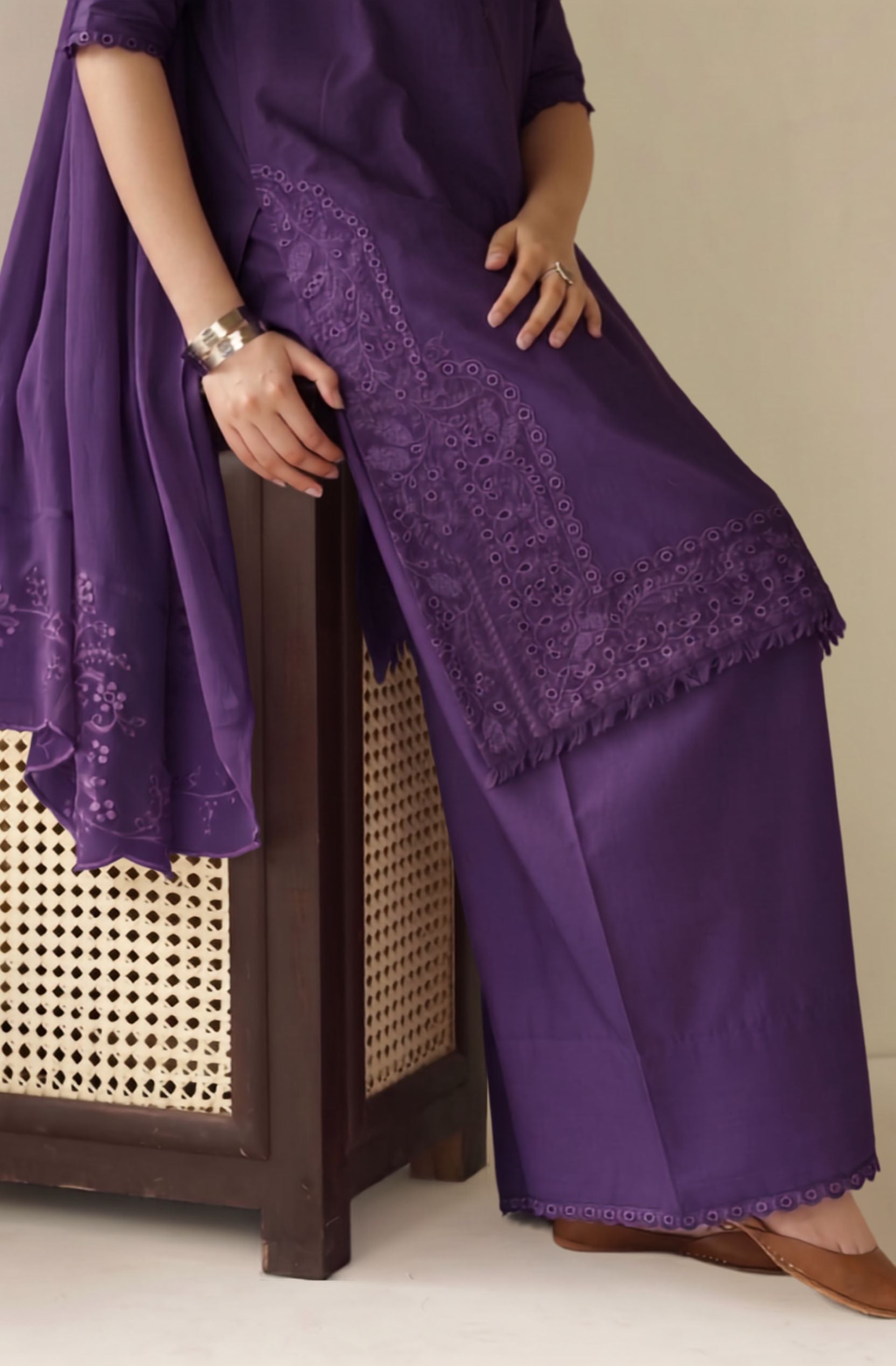Plum Petal Lawn Suit – Bright Plum 3 Piece Stitched Dress