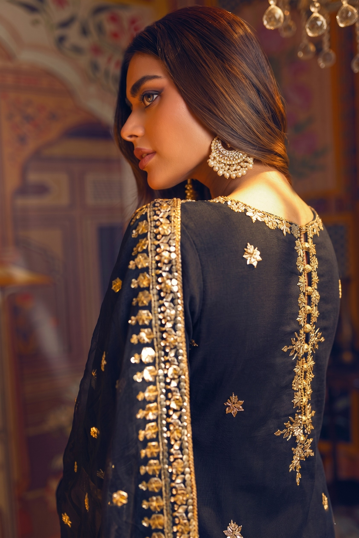 Black Zareen 3 Piece Dress | Embroidered Lawn Suit