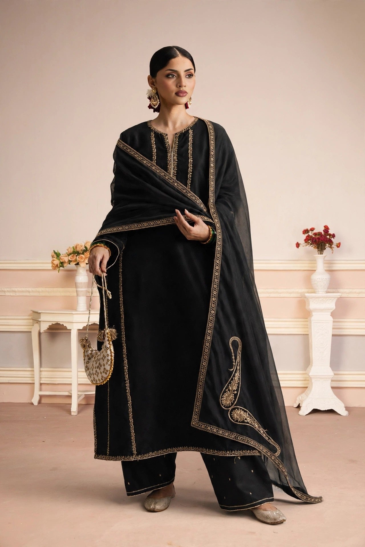 Mehrunisa Black 3-Piece Stitched
