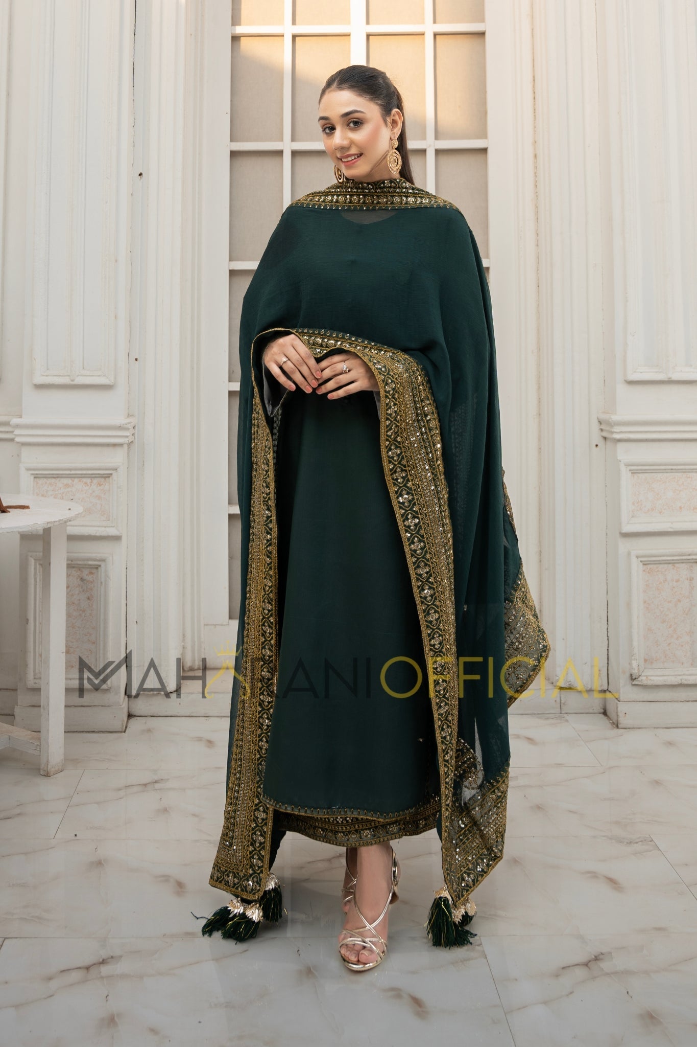 Green Mystique – Luxury Embroidered Suit for Women