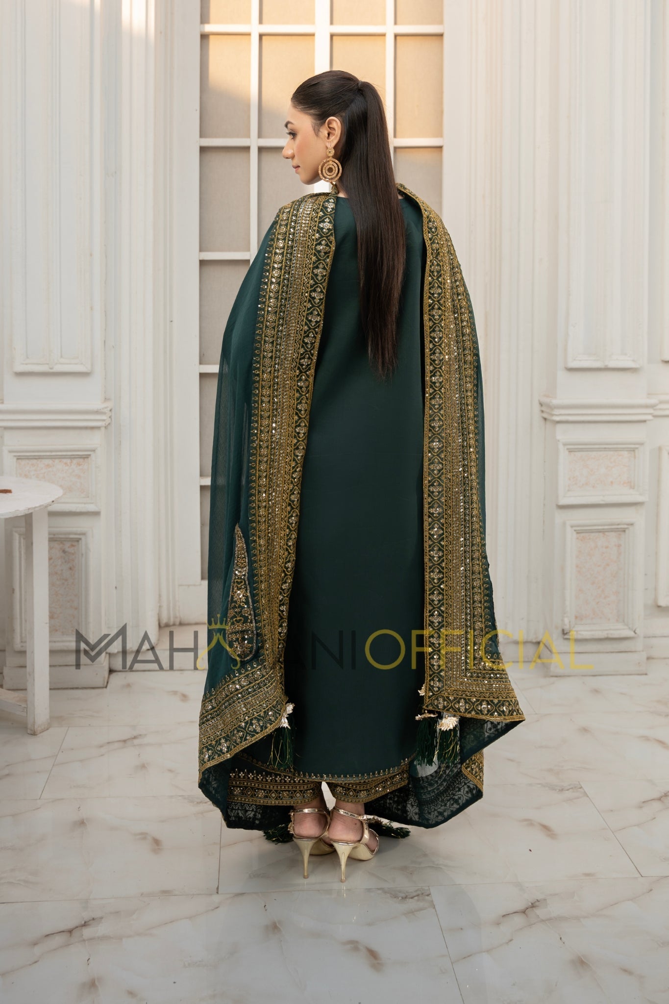 Green Mystique – Luxury Embroidered Suit for Women