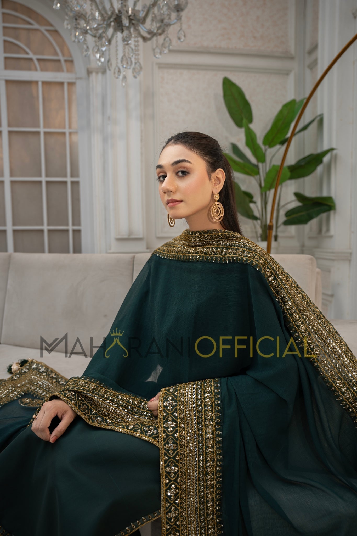 Green Mystique – Luxury Embroidered Suit for Women