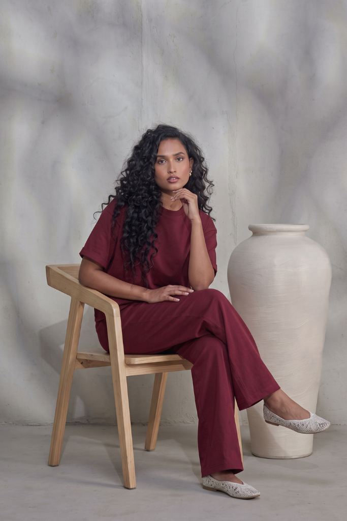 Maroon Jersey Co-ord Set