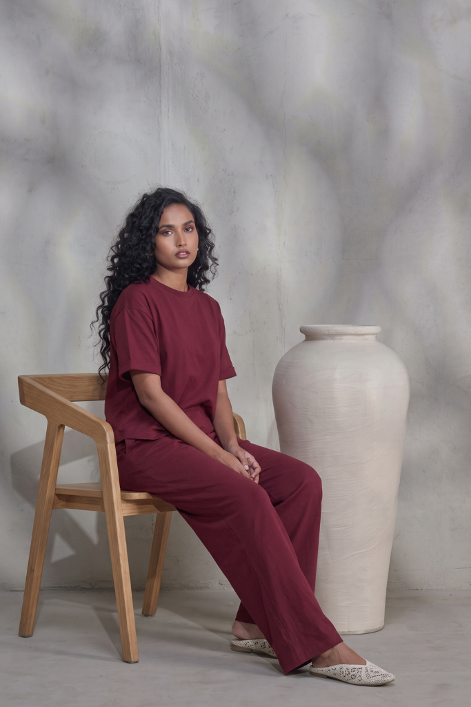Maroon Jersey Co-ord Set