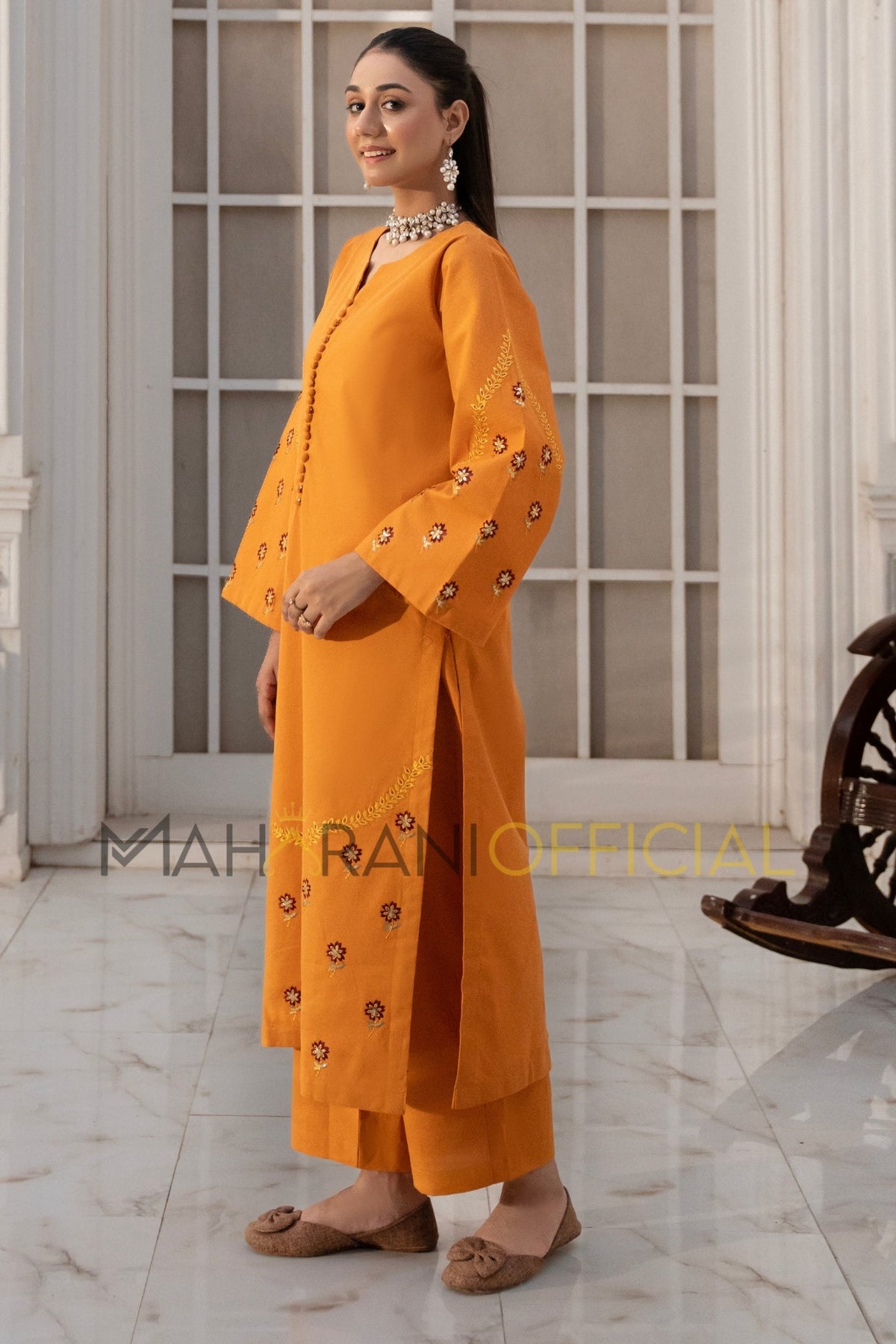 Zard bloom 2 piece Embroidered Khaddar Stitched suit