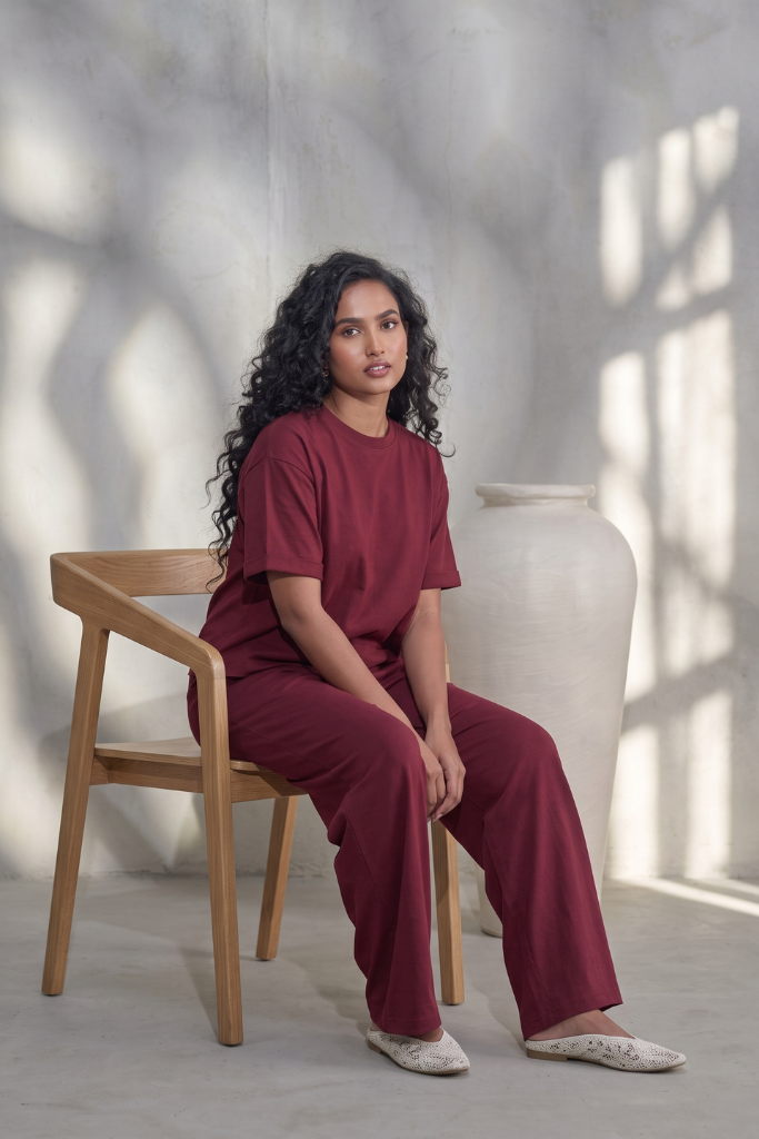 Maroon Jersey Co-ord Set