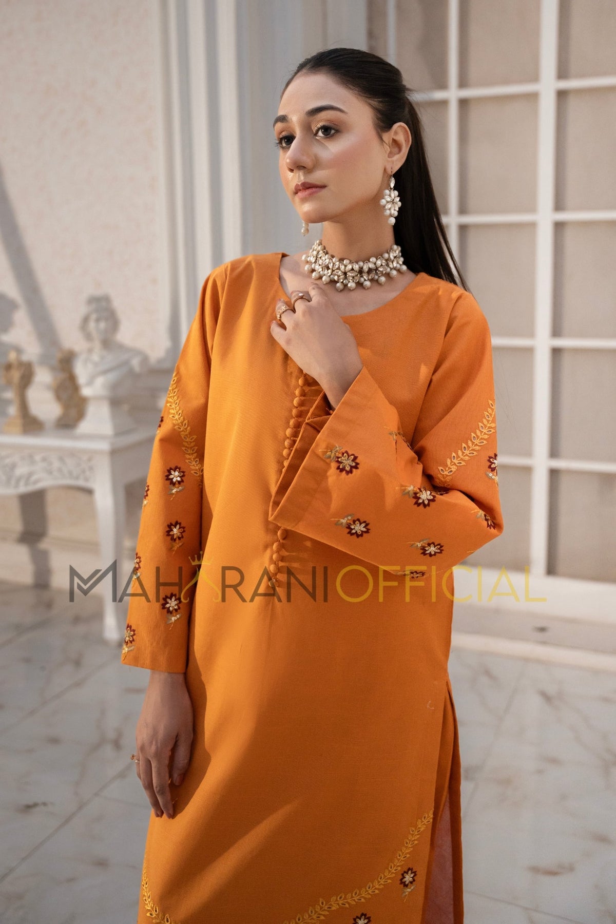 Zard bloom 2 piece Embroidered Khaddar Stitched suit