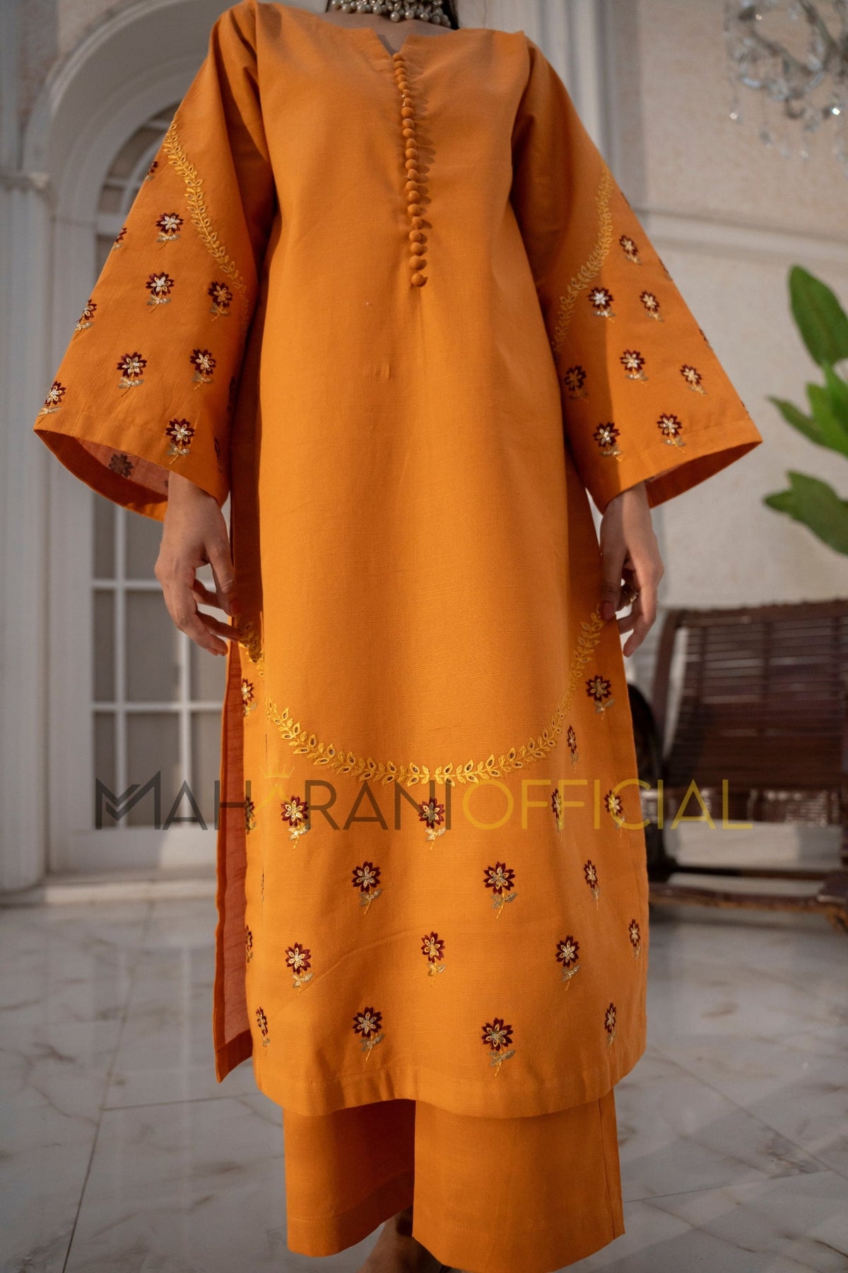Zard bloom 2 piece Embroidered Khaddar Stitched suit