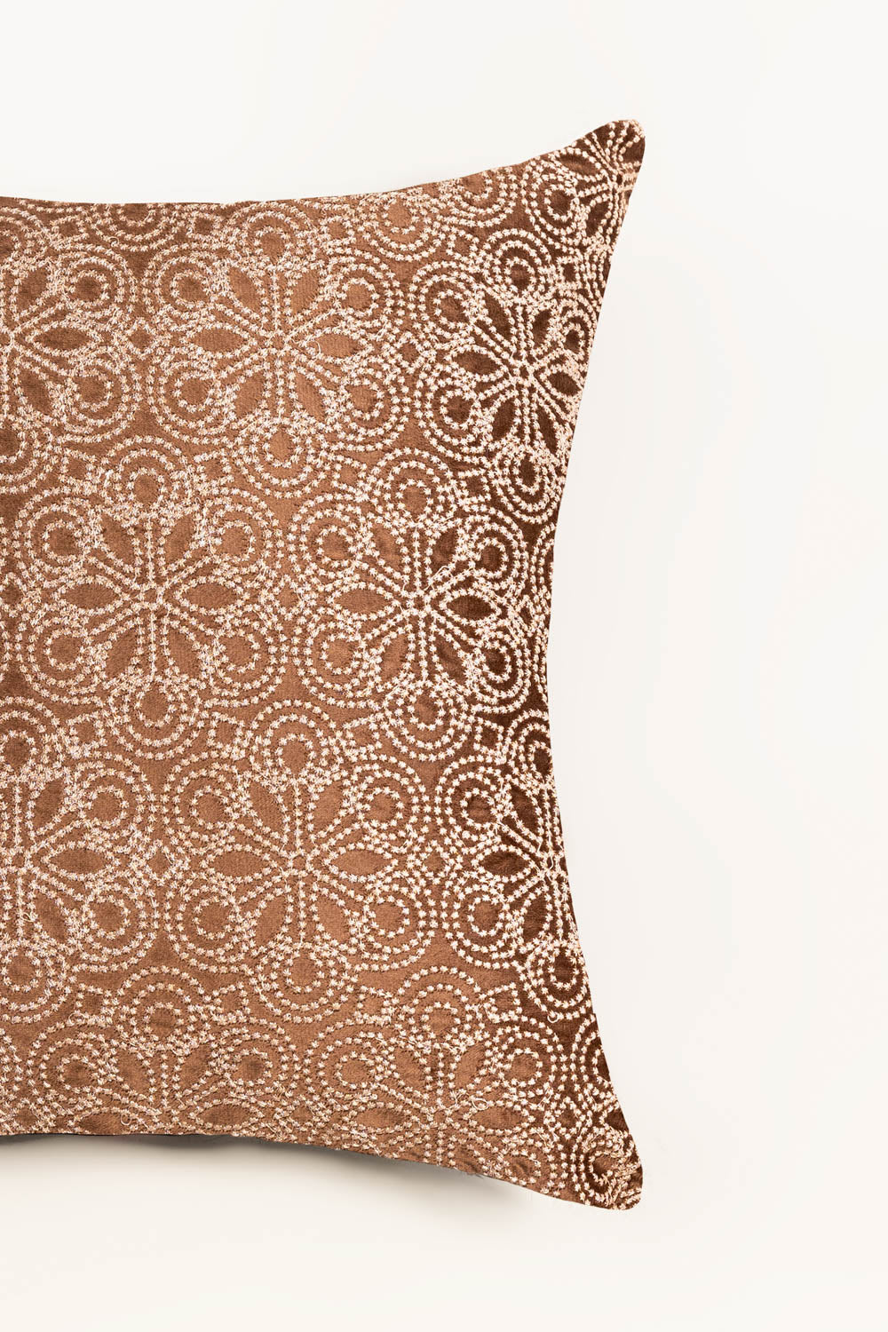 Velvet Embroidered Cushion Cover