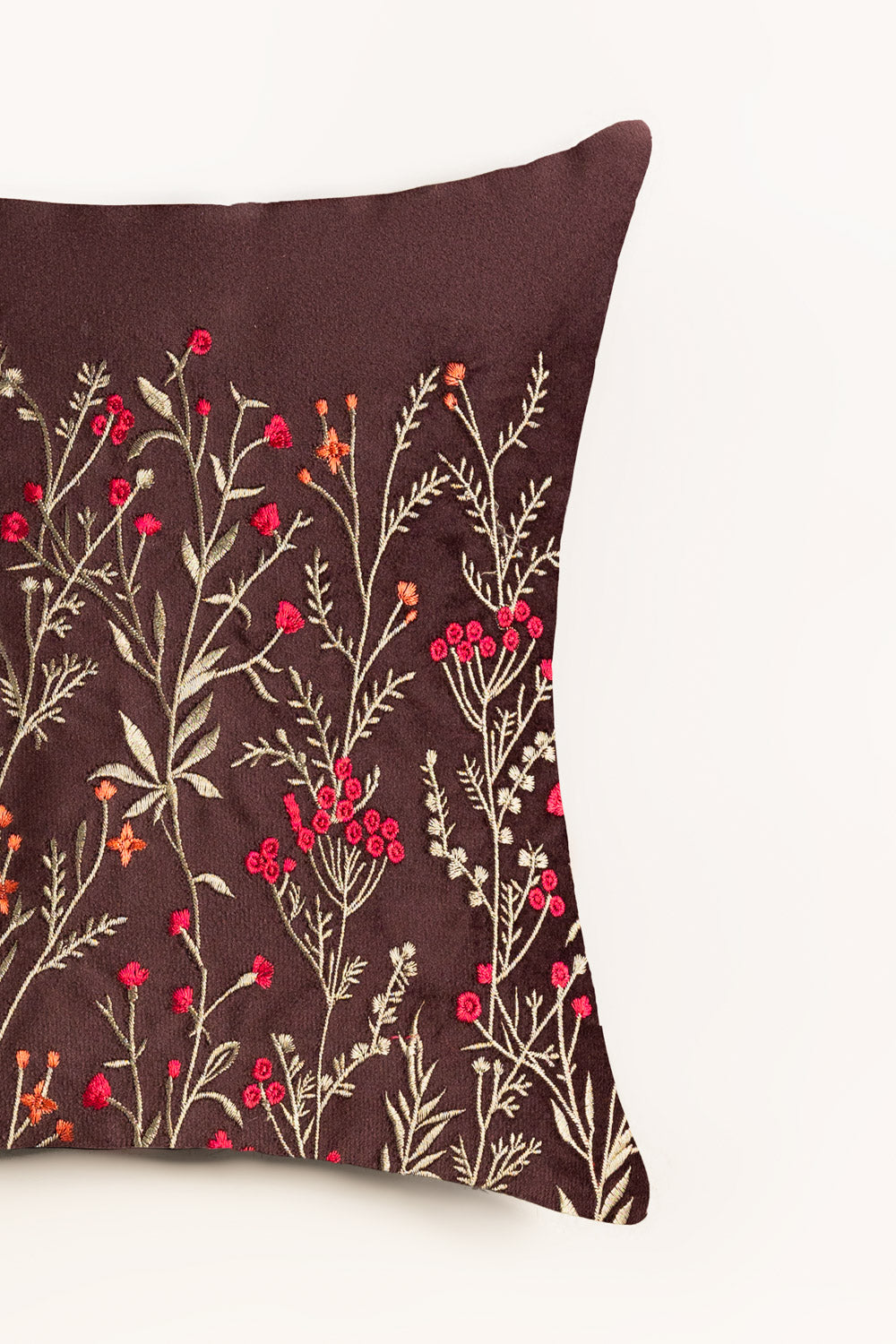 Velvet Embroidered Cushion Cover