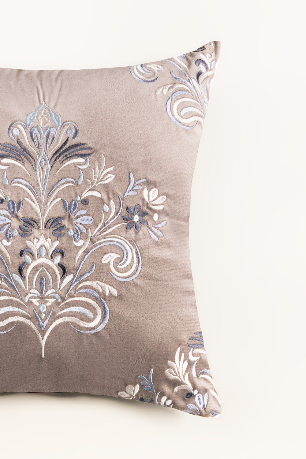 Velvet Embroidered Cushion Cover