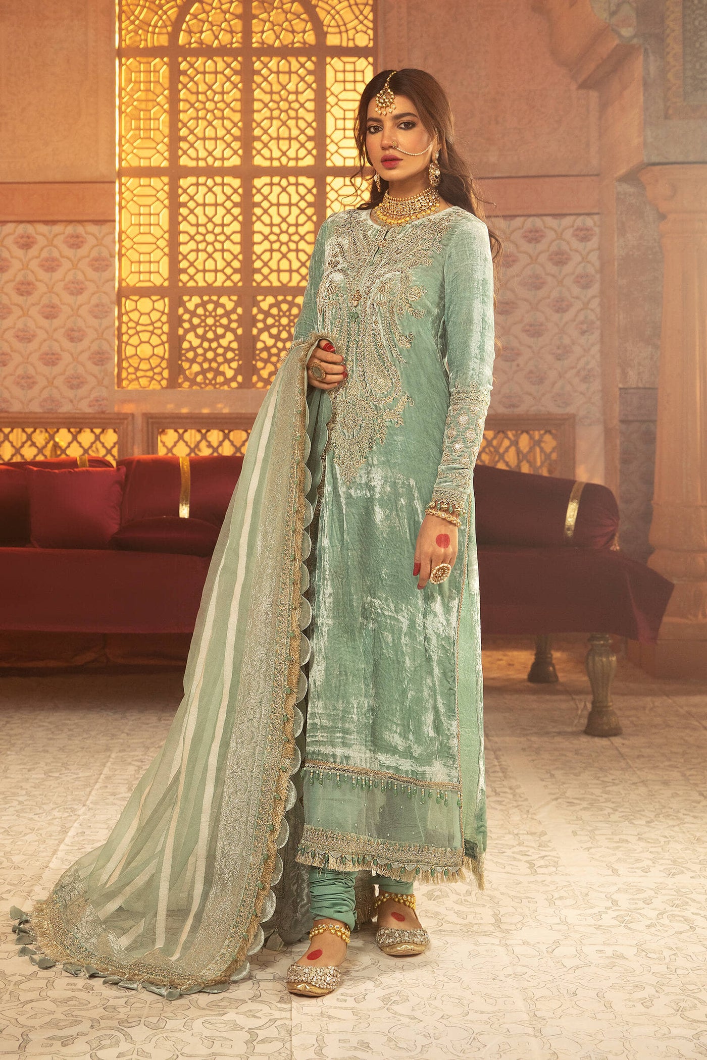 Unstitched Velvet Vel-20-102-Sea Green