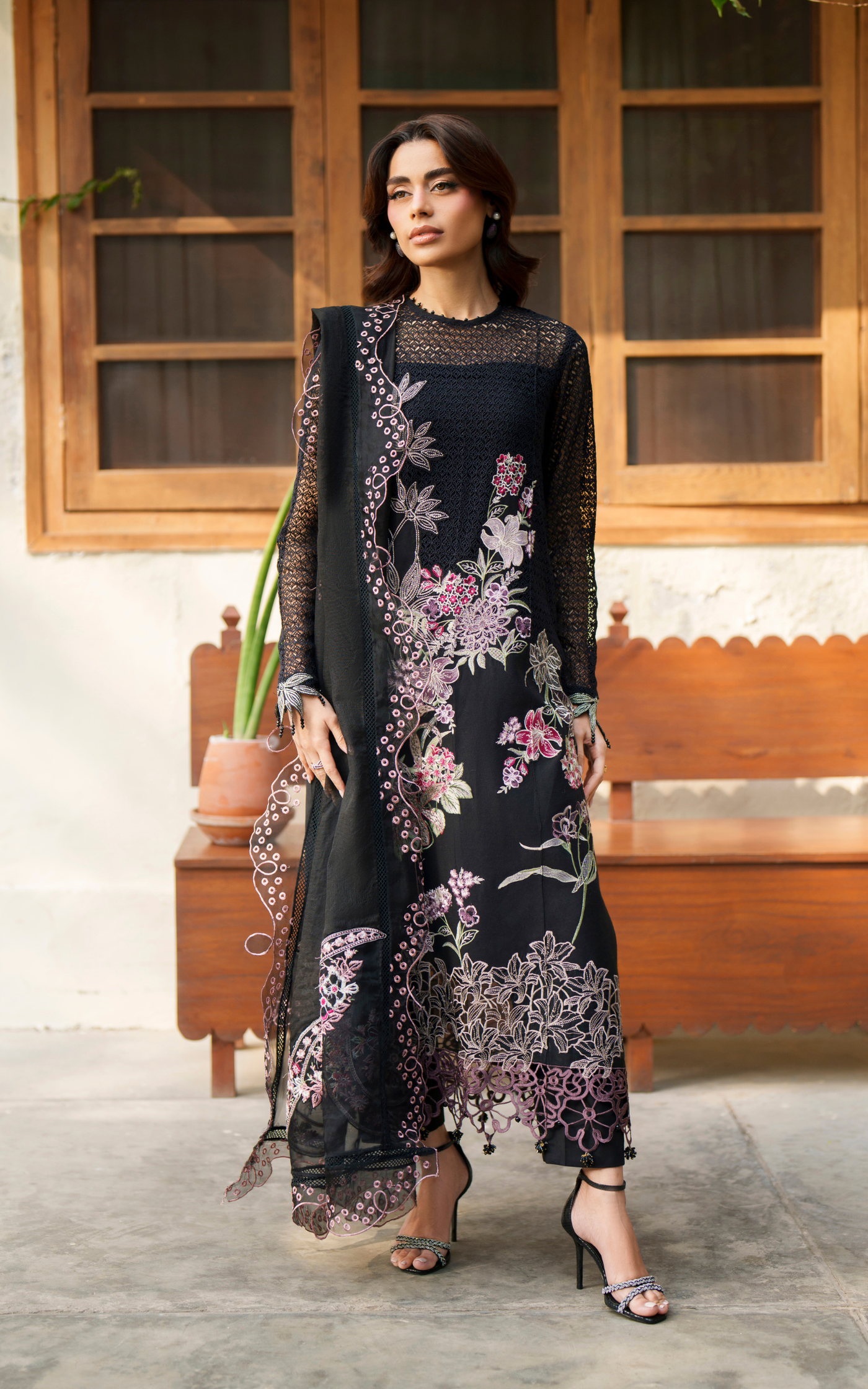 Noir Lily VUL26-01 | 3pcs Embroidered Stitched Summer