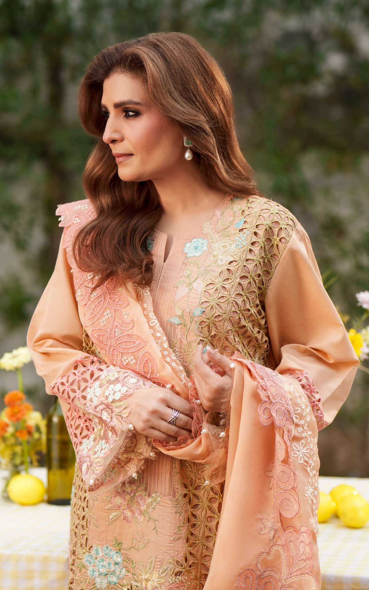 Botanical Bond VUL26-05 | 3pcs Embroidered Stitched Summer