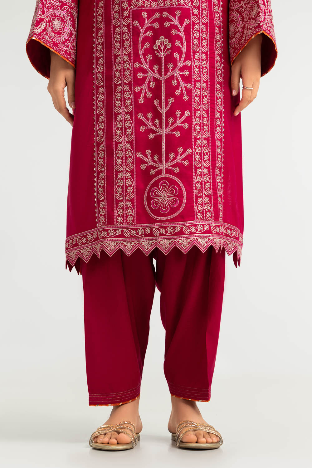 Viscose Raw Silk Embroidered Co-Ord Set