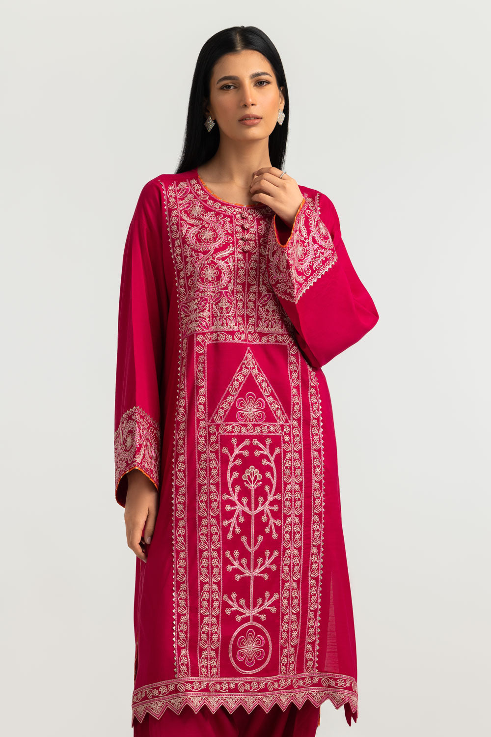 Viscose Raw Silk Embroidered Co-Ord Set