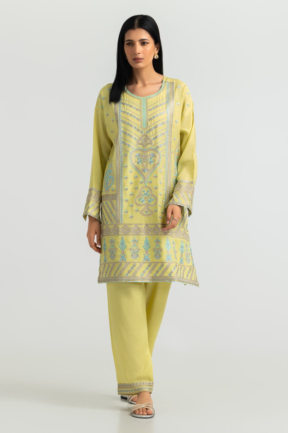 Viscose Raw Silk Embroidered Co-Ord Set