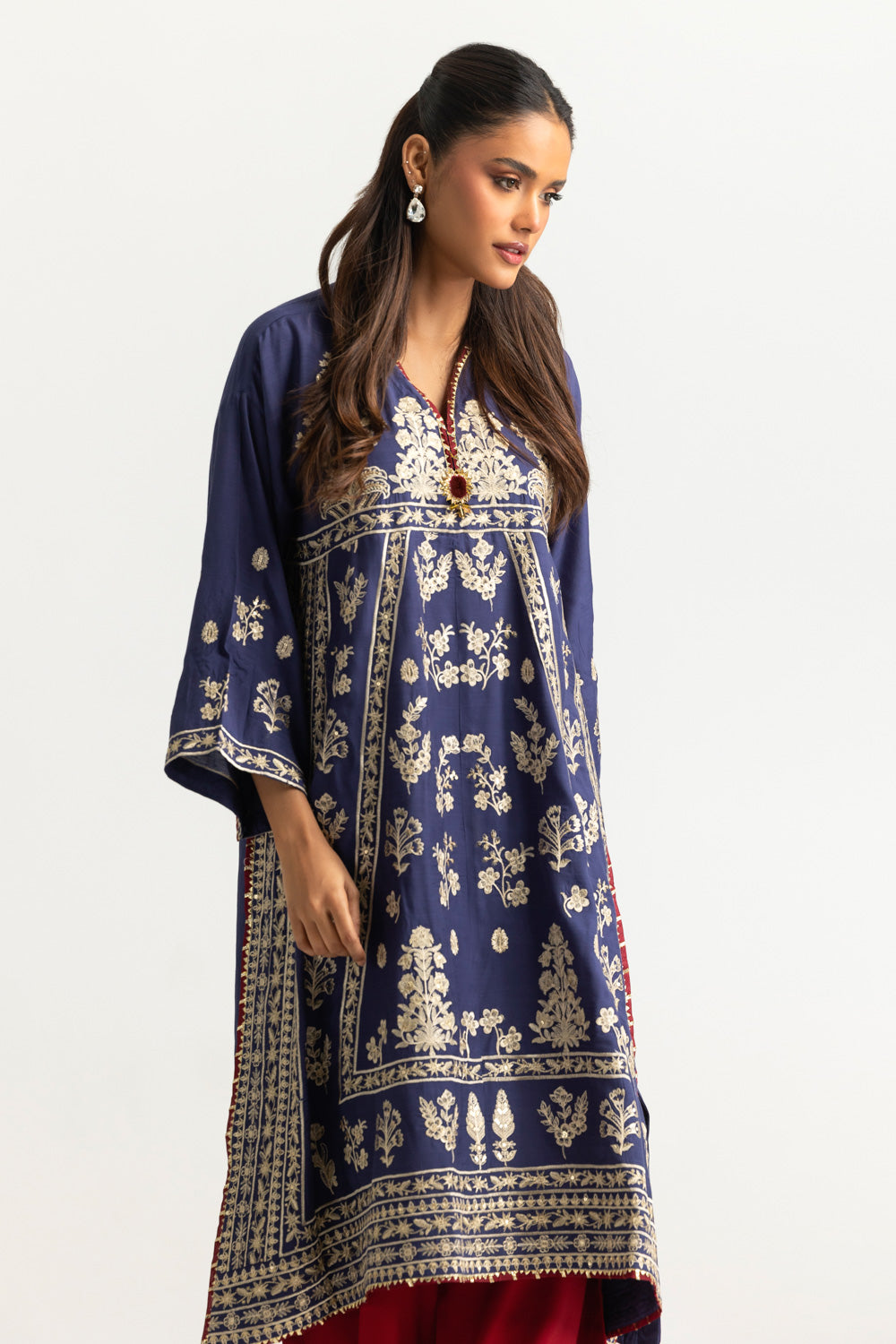 Viscose Raw Silk Embroidered Co-Ord Set