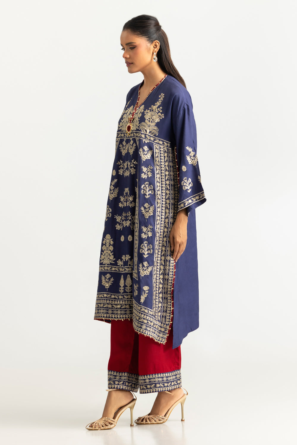Viscose Raw Silk Embroidered Co-Ord Set