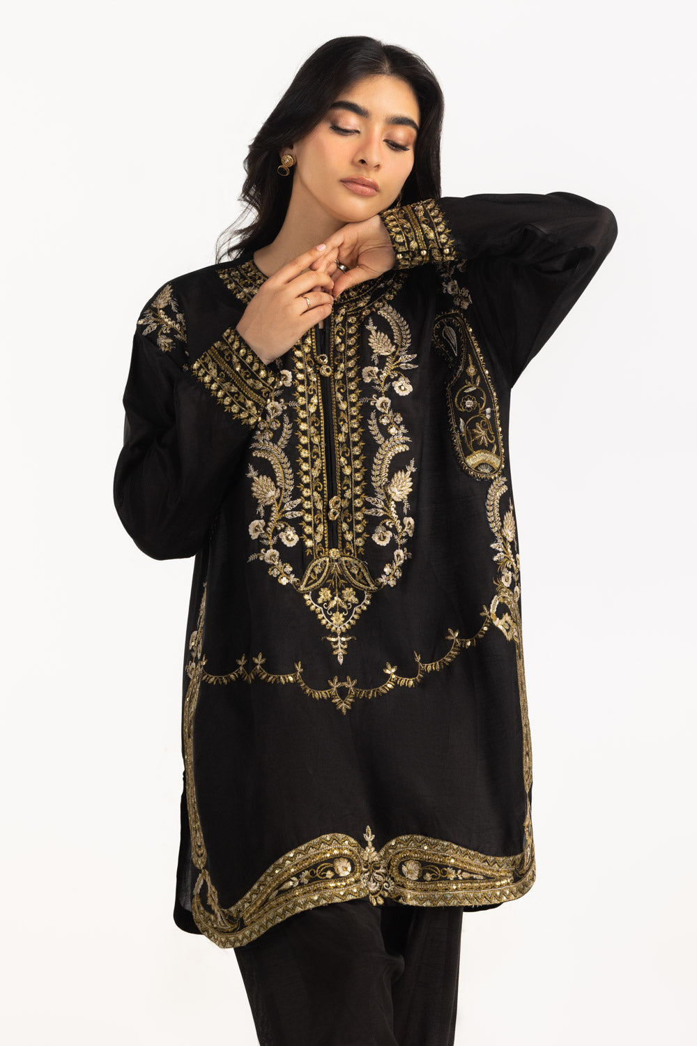 Viscose Raw Silk Embroidered Co-Ord Set