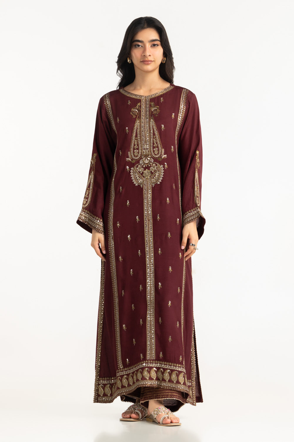 Viscose Raw silk Embroidered Co-Ord Set