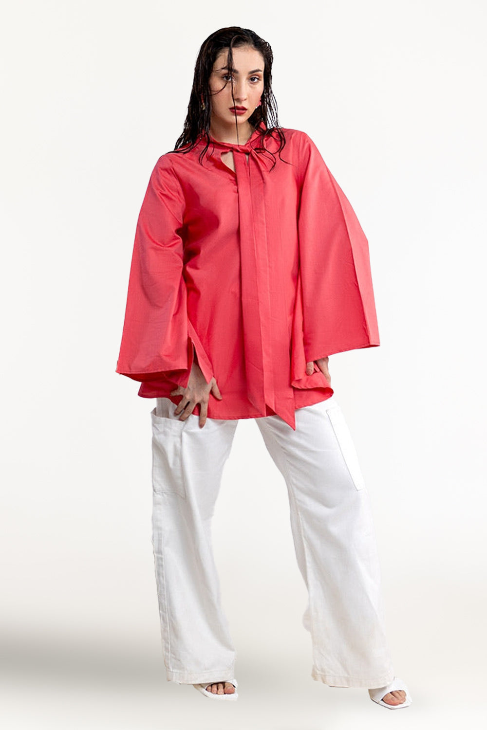 Cotton Viscose Dyed Tunic - W-AP-24-415783