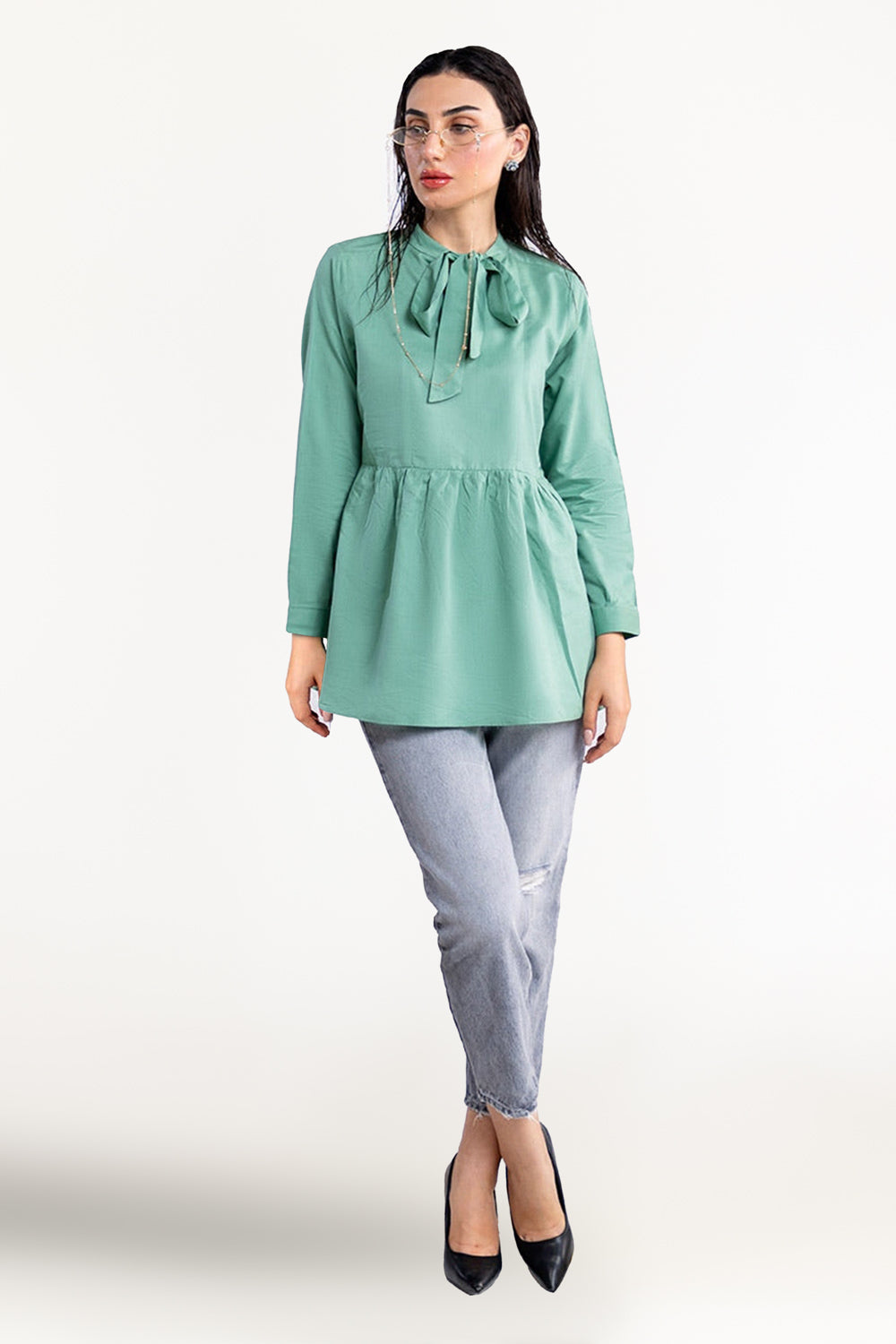 Cotton Viscose Dyed Tunic - W-AP-24-415789