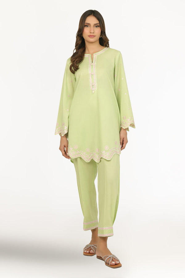 Cambric Embroidered Co-Ord Set