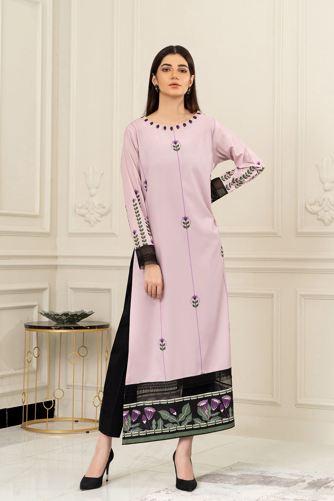 Inga Ink Blue Embroidered Raw Silk Shirt And Dupatta