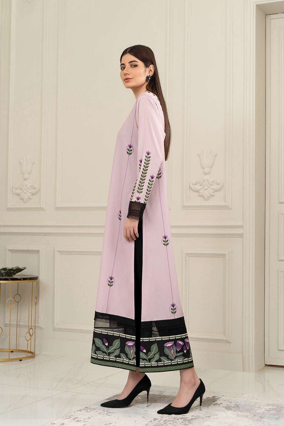 Inga Ink Blue Embroidered Raw Silk Shirt And Dupatta