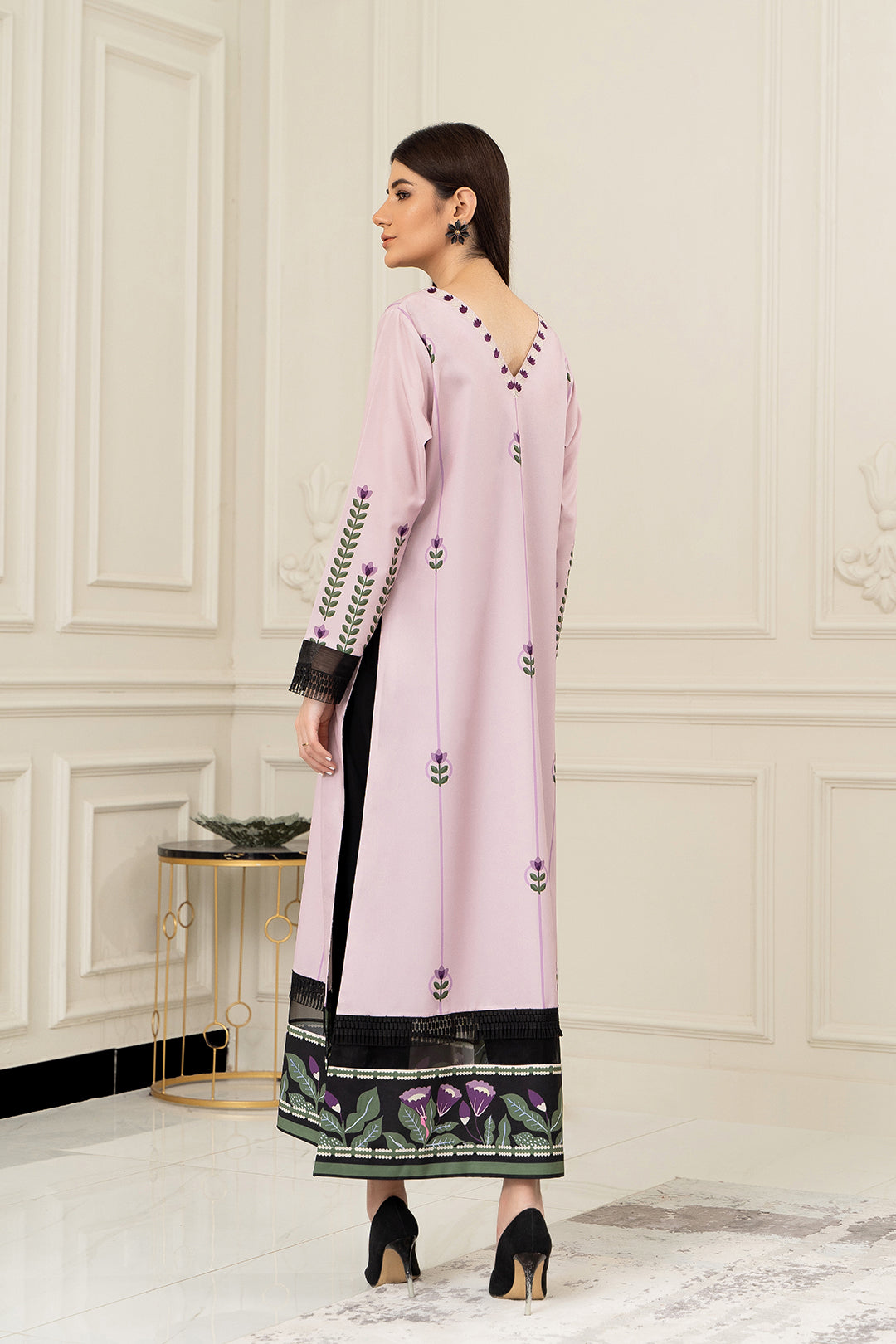 Inga Ink Blue Embroidered Raw Silk Shirt And Dupatta