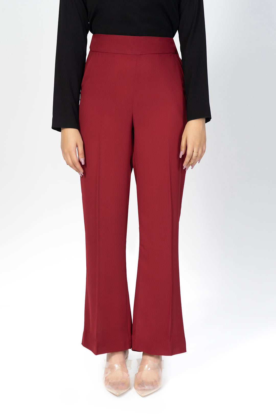 Maroon Bootcut Pants