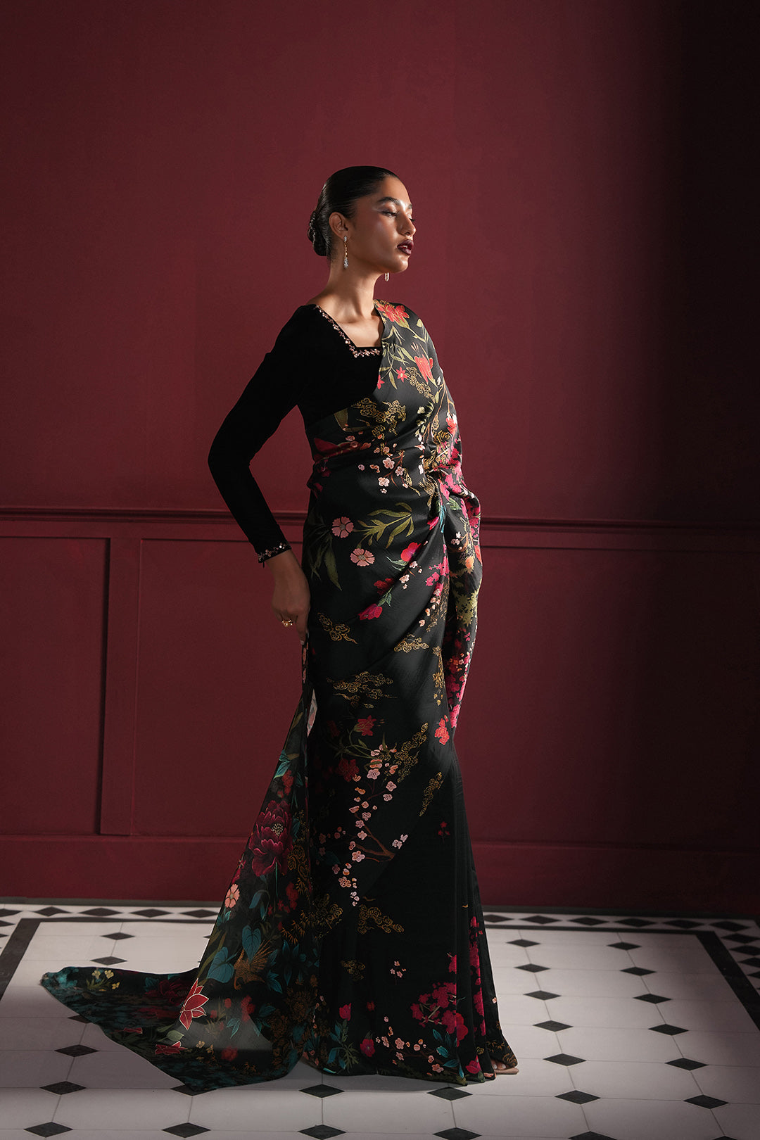 Bloomelle Saree and Crop Top (2pc)
