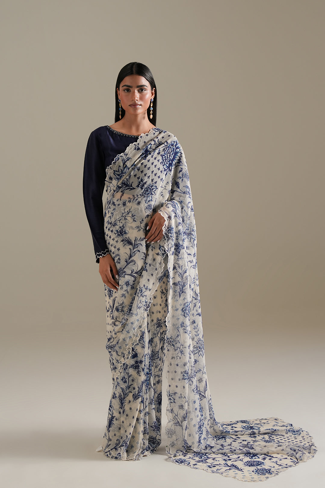Zevina Top & Saree (2 Pcs)