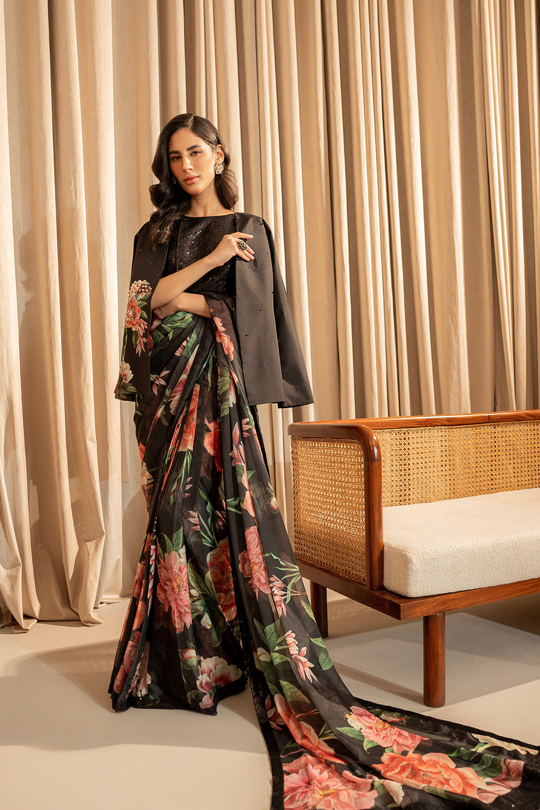 Marozai Crop Top & Saree