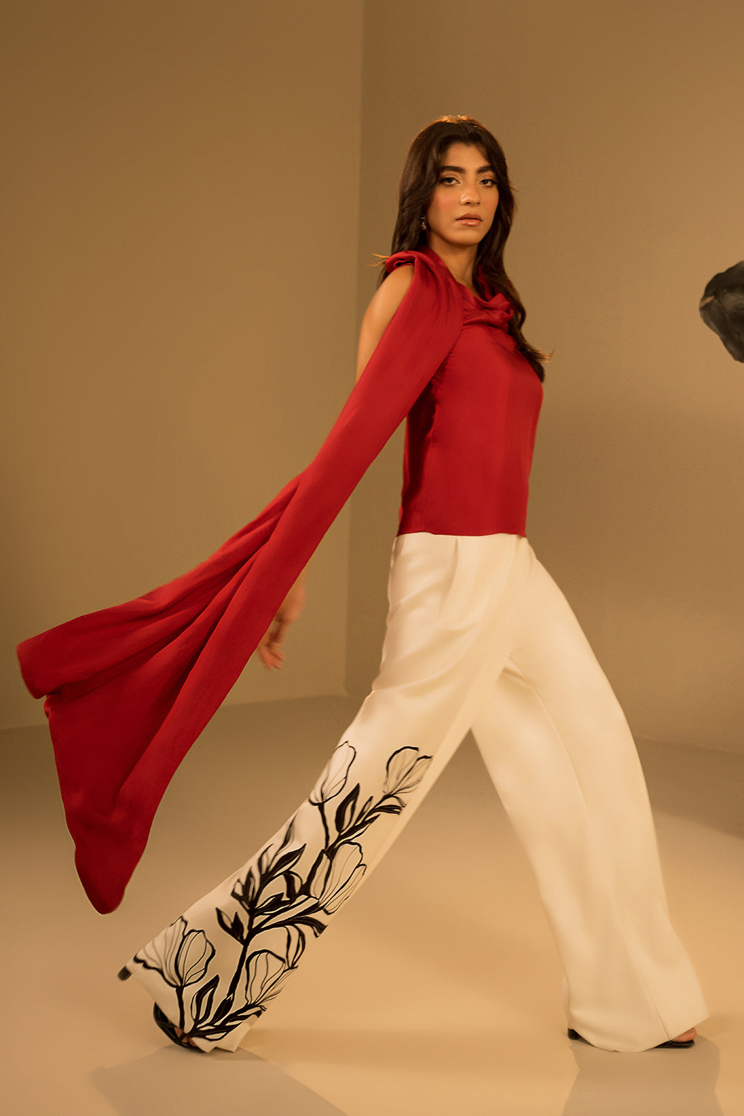 Crimson Scarf Top (Sleeveless)