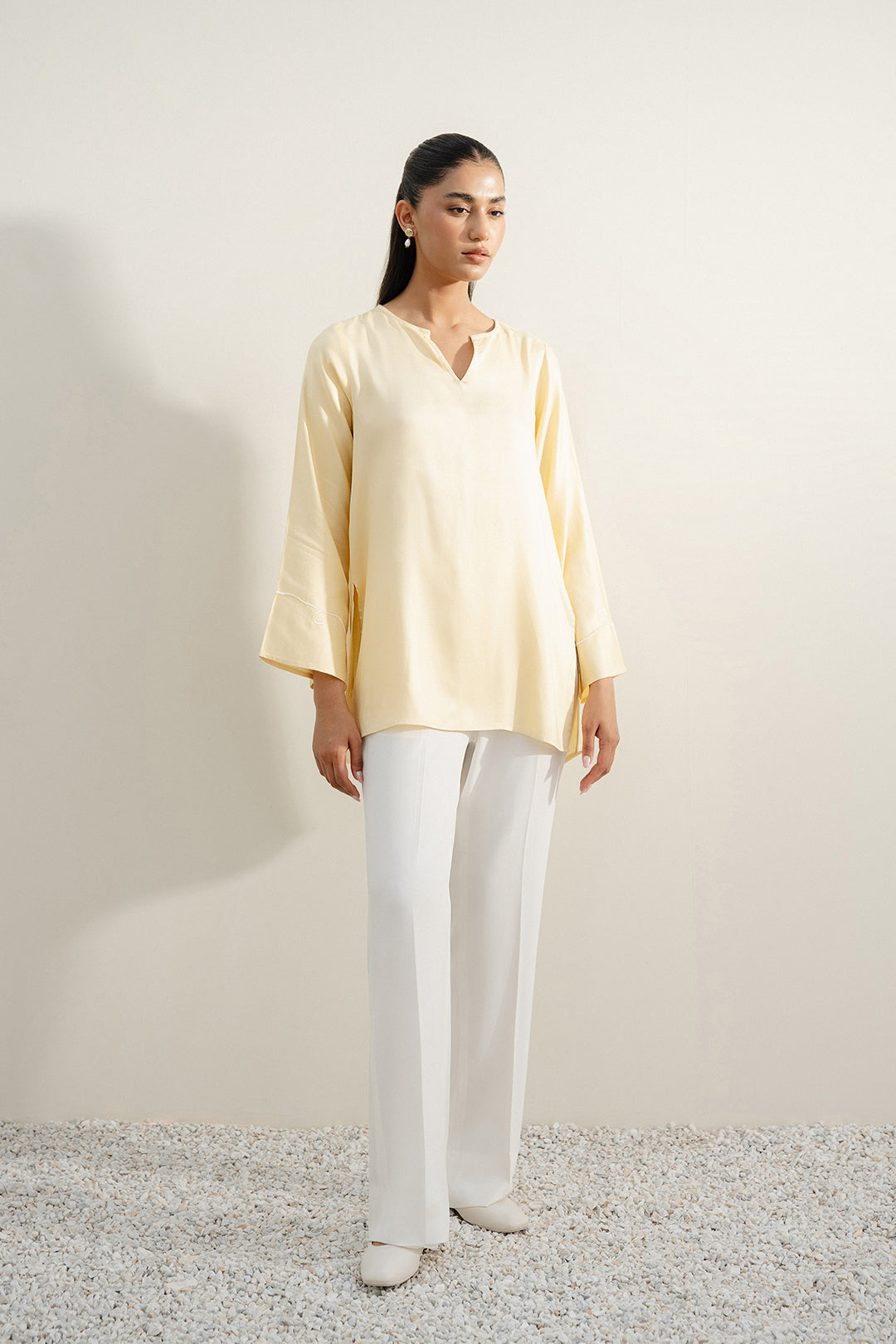 Butter Yellow Embroidered Top