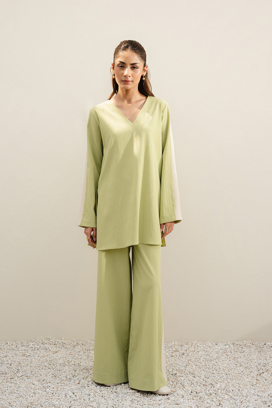 Lime Green Color Block Top