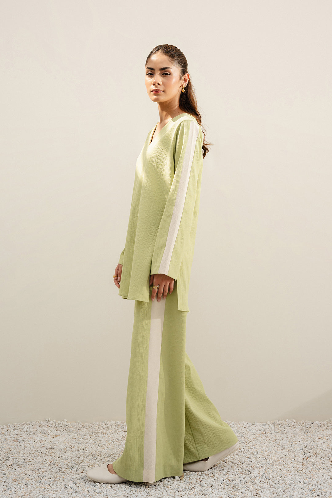 Lime Green Color Block Top
